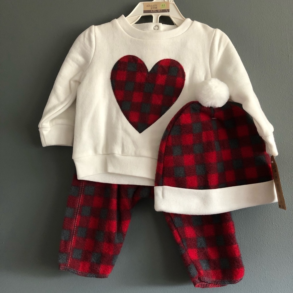 Chick Pea Holiday Matching Christmas Set Plaid Print Set With Hat